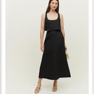 Reformation Black Linen Silas Skirt